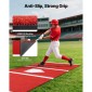 VEVOR Baseball Hitting Mat, 300x116cm Batting Cage Mat, Batters Box Turf Mats, Εξοπλισμός Softball Batting Practice με Home Plate και Anti Fade Turf, Φορητό βοήθημα προπόνησης για εσωτερικούς εξωτερικούς χώρους, κόκκινο