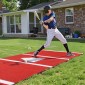 VEVOR Baseball Hitting Mat, 300x116cm Batting Cage Mat, Batters Box Turf Mats, Εξοπλισμός Softball Batting Practice με Home Plate και Anti Fade Turf, Φορητό βοήθημα προπόνησης για εσωτερικούς εξωτερικούς χώρους, κόκκινο