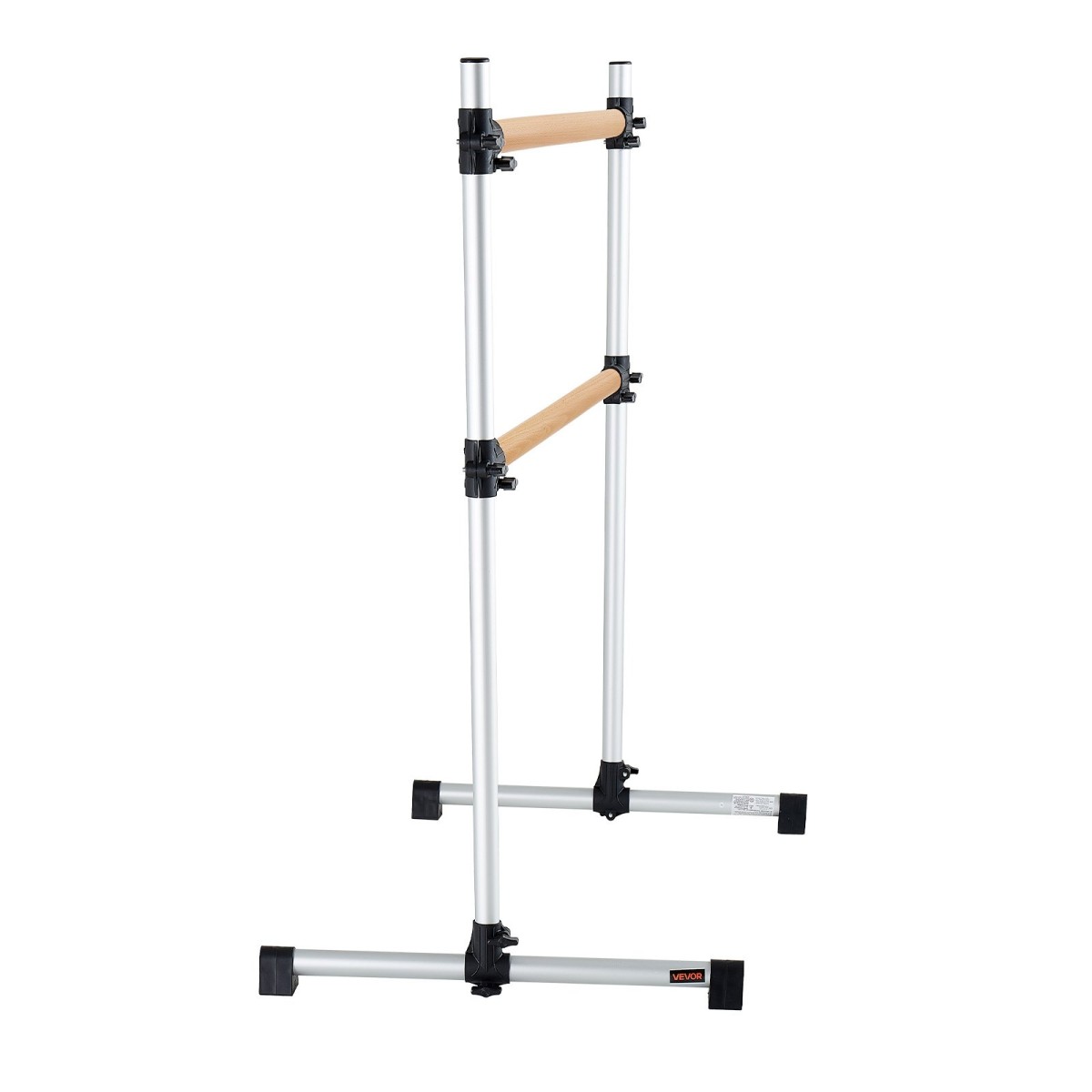 VEVOR Ballet Barre, Διπλό Beechwood Barre Bar για το σπίτι, Φορητές μπάρες χορού Stretching Ballet, Ρυθμιζόμενο ύψος Εξοπλισμός Γυμναστηρίου Anti-Wobble Fitness, για Pilates Balance Workout