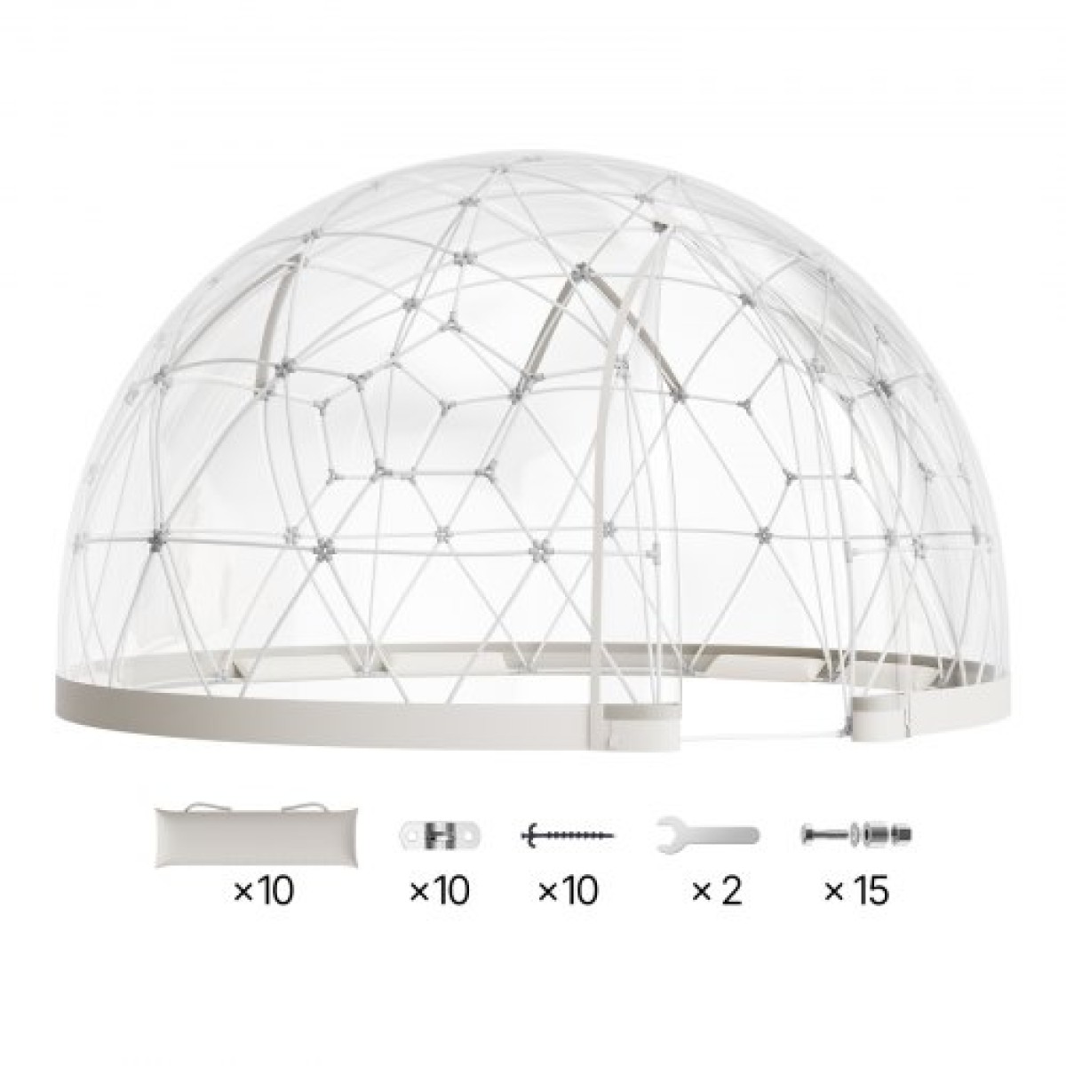 VEVOR Garden Dome Igloo, 4,5 x 2,7 m Υπαίθρια σκηνή Clear Bubble για 4-7 Άτομα, Θερμοκήπιο Γεωδαιτικής Θόλος με Παράθυρο, Αδιάβροχο Γεωδαιτικό Θόλο με Παράθυρο, Σκηνή PVC Igloo για Γάμος Κάμπινγκ Αίθριων στην πίσω αυλή