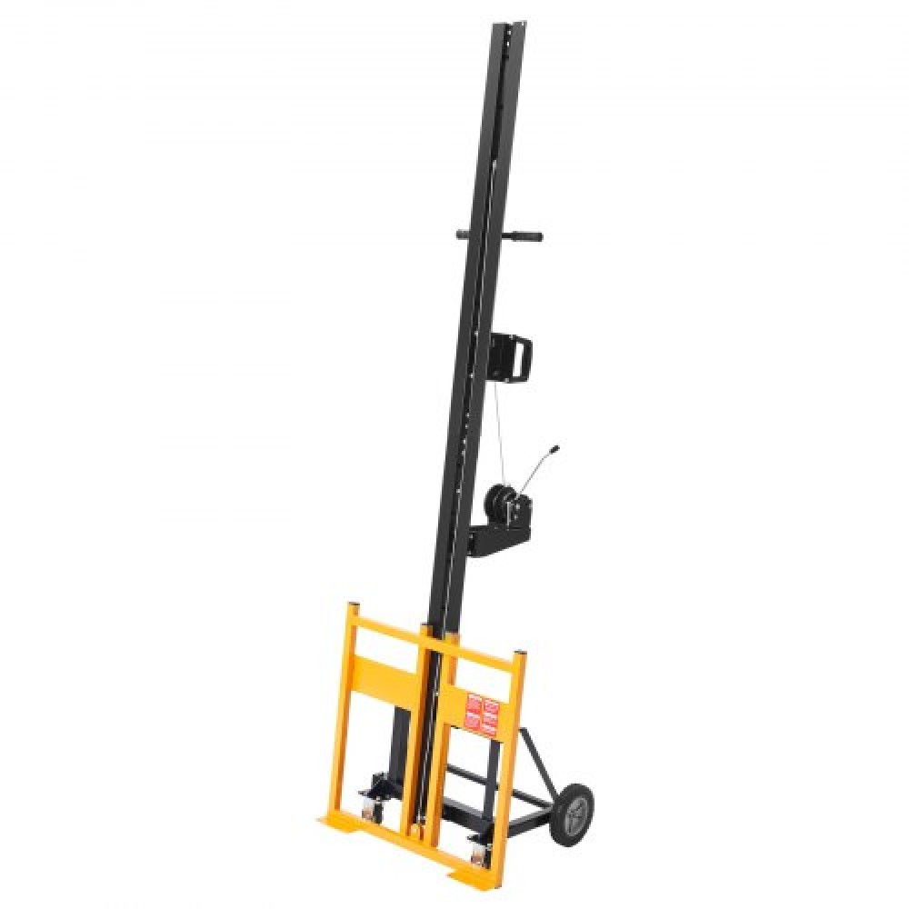 VEVOR Drywall Lift, Heavy-Duty 68 kg Sheetrock Hoist for Ceiling & Wall Installation, One Person Drywall Installation, 1219x4878 mm Max. Panel Vertical Lifter with Wheels, Easy Transport (Yellow)