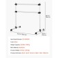 VEVOR Ballet Barre, Αλουμίνιο Double Barre Bar για το σπίτι, ανεξάρτητες φορητές μπάρες χορού τεντώματος μπαλέτου, Εξοπλισμός στούντιο γυμναστικής ρυθμιζόμενου ύψους, για προπόνηση ισορροπίας Pilates