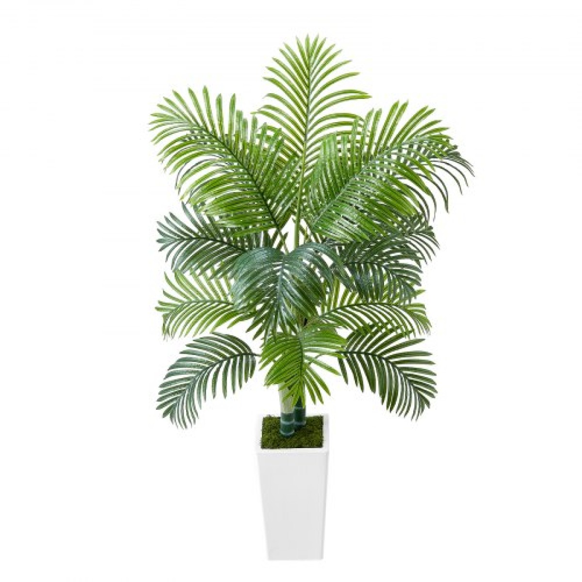 VEVOR Artificial Areca Palm Tree 1524 mm, Ψεύτικος Φοίνικας Τροπικά Φυτά με Λευκή Ψηλή Ζαρντινιέρα, Φυτό από ψεύτικο δάπεδο μετάξι σε γλάστρα, Μεγάλα Δέντρα για Διακόσμηση Σαλονιού οικιακού Γραφείου Θέρμανση σπιτιού, Εσωτερικός εξωτερικός χώρος