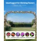 VEVOR Garden Arbor, 2,4 (Υ) x 3,2 (Π) x 0,4 (Β) m Μεταλλική Αψίδα, Στιβαρή Αψίδα Καφασωτών εξωτερικού χώρου με Πασσάλους, Εύκολη Συναρμολόγηση, Πέργκολα Arbor for Plant Climbing Yard Lawn Wedding Party Decoration