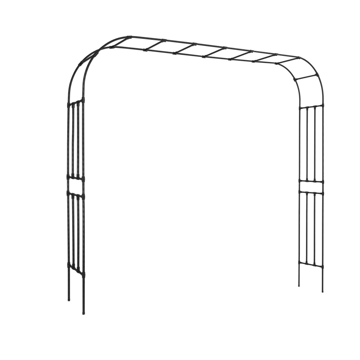 VEVOR Garden Arbor, 2,4 (Υ) x 3,2 (Π) x 0,4 (Β) m Μεταλλική Αψίδα, Στιβαρή Αψίδα Καφασωτών εξωτερικού χώρου με Πασσάλους, Εύκολη Συναρμολόγηση, Πέργκολα Arbor for Plant Climbing Yard Lawn Wedding Party Decoration