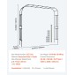 VEVOR Garden Arbor, 2,4 (Υ) x 3,2 (Π) x 0,4 (Β) m Μεταλλική Αψίδα, Στιβαρή Αψίδα Καφασωτών εξωτερικού χώρου με Πασσάλους, Εύκολη Συναρμολόγηση, Πέργκολα Arbor for Plant Climbing Yard Lawn Wedding Party Decoration