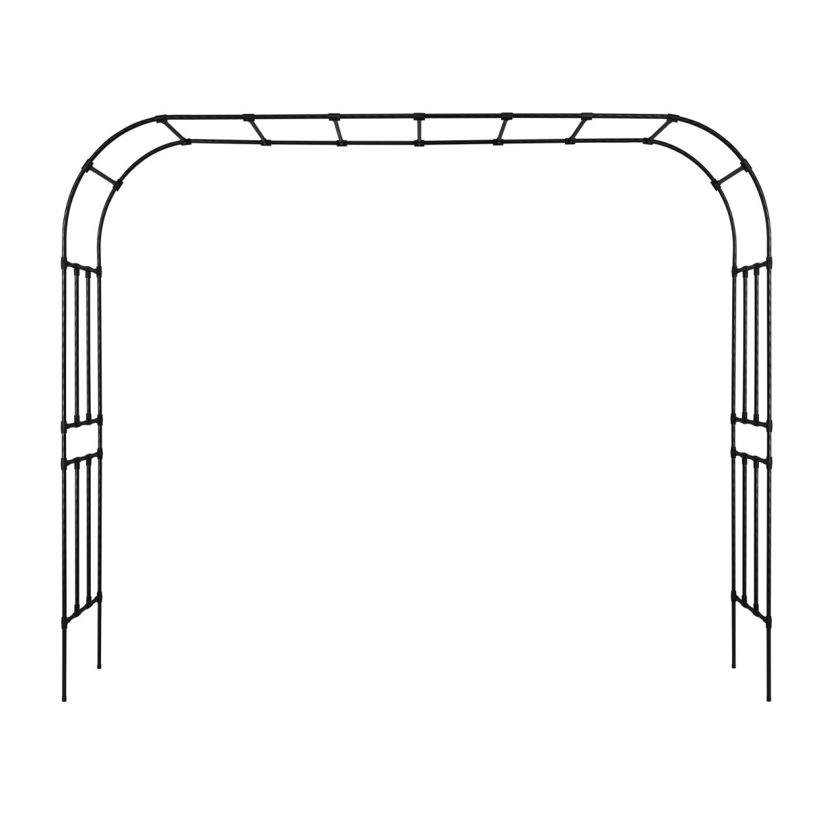 VEVOR Garden Arbor, 2,4 (Υ) x 3,2 (Π) x 0,4 (Β) m Μεταλλική Αψίδα, Στιβαρή Αψίδα Καφασωτών εξωτερικού χώρου με Πασσάλους, Εύκολη Συναρμολόγηση, Πέργκολα Arbor for Plant Climbing Yard Lawn Wedding Party Decoration