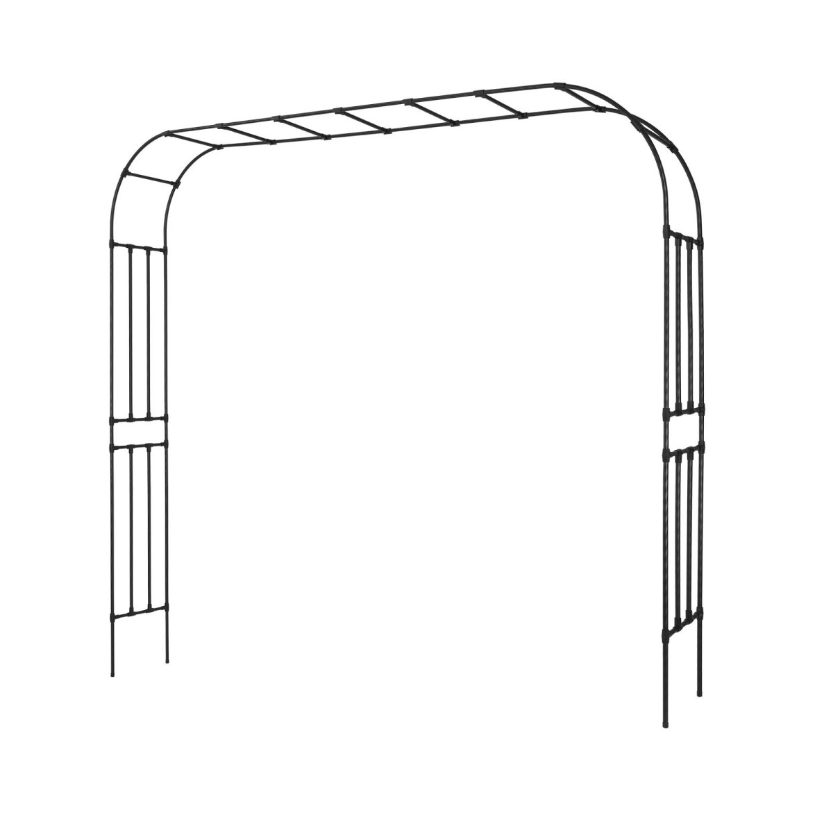 VEVOR Garden Arbor, 2,4 (Υ) x 3,2 (Π) x 0,4 (Β) m Μεταλλική Αψίδα, Στιβαρή Αψίδα Καφασωτών εξωτερικού χώρου με Πασσάλους, Εύκολη Συναρμολόγηση, Πέργκολα Arbor for Plant Climbing Yard Lawn Wedding Party Decoration