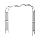 VEVOR Garden Arbor, 2,4 (Υ) x 3,2 (Π) x 0,4 (Β) m Μεταλλική Αψίδα, Στιβαρή Αψίδα Καφασωτών εξωτερικού χώρου με Πασσάλους, Εύκολη Συναρμολόγηση, Πέργκολα Arbor for Plant Climbing Yard Lawn Wedding Party Decoration