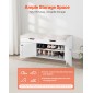Πάγκος παπουτσιών VEVOR, 1050 x 350 x 503 mm Πάγκος εισόδου με χώρο αποθήκευσης στο επάνω μέρος και μαξιλάρι καθίσματος, ράφι αποθήκευσης παπουτσιών 250 lbs με 3 ντουλάπια και ρυθμιζόμενο ύψος, για υπνοδωμάτιο, διάδρομο, λευκό + μαύρο