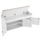 Πάγκος παπουτσιών VEVOR, 1050 x 350 x 503 mm Πάγκος εισόδου με χώρο αποθήκευσης στο επάνω μέρος και μαξιλάρι καθίσματος, ράφι αποθήκευσης παπουτσιών 250 lbs με 3 ντουλάπια και ρυθμιζόμενο ύψος, για υπνοδωμάτιο, διάδρομο, λευκό + μαύρο