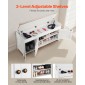 Πάγκος παπουτσιών VEVOR, 1050 x 350 x 503 mm Πάγκος εισόδου με χώρο αποθήκευσης στο επάνω μέρος και μαξιλάρι καθίσματος, ράφι αποθήκευσης παπουτσιών 250 lbs με 3 ντουλάπια και ρυθμιζόμενο ύψος, για υπνοδωμάτιο, διάδρομο, λευκό + μαύρο