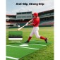 VEVOR Baseball Hitting Mat, 366x183cm Batting Cage Mat, Batters Box Turf Mats, Softball Batting Practice Equipment with Home Plate and Anti Fade Turf, Φορητό βοήθημα προπόνησης για εσωτερικούς εξωτερικούς χώρους, πράσινο