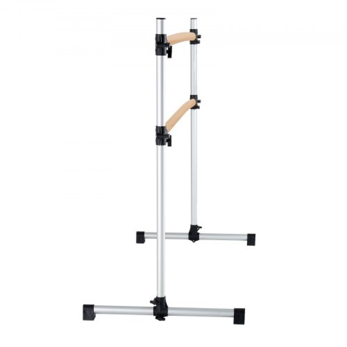 VEVOR Ballet Barre, Διπλό Beechwood Barre Bar για το σπίτι, Φορητές μπάρες χορού Stretching Ballet, Ρυθμιζόμενο ύψος Εξοπλισμός Γυμναστηρίου Anti-Wobble Fitness, για Pilates Balance Workout