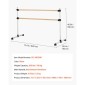 VEVOR Ballet Barre, Διπλό Beechwood Barre Bar για το σπίτι, Φορητές μπάρες χορού Stretching Ballet, Ρυθμιζόμενο ύψος Εξοπλισμός Γυμναστηρίου Anti-Wobble Fitness, για Pilates Balance Workout