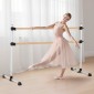 VEVOR Ballet Barre, Διπλό Beechwood Barre Bar για το σπίτι, Φορητές μπάρες χορού Stretching Ballet, Ρυθμιζόμενο ύψος Εξοπλισμός Γυμναστηρίου Anti-Wobble Fitness, για Pilates Balance Workout