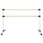 VEVOR Ballet Barre, Διπλό Beechwood Barre Bar για το σπίτι, Φορητές μπάρες χορού Stretching Ballet, Ρυθμιζόμενο ύψος Εξοπλισμός Γυμναστηρίου Anti-Wobble Fitness, για Pilates Balance Workout