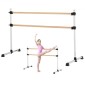 VEVOR Ballet Barre, Διπλό Beechwood Barre Bar για το σπίτι, Φορητές μπάρες χορού Stretching Ballet, Ρυθμιζόμενο ύψος Εξοπλισμός Γυμναστηρίου Anti-Wobble Fitness, για Pilates Balance Workout
