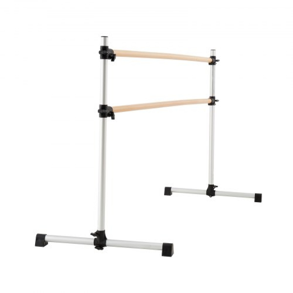 VEVOR Ballet Barre, Διπλό Beechwood Barre Bar για το σπίτι, Φορητές μπάρες χορού Stretching Ballet, Ρυθμιζόμενο ύψος Εξοπλισμός Γυμναστηρίου Anti-Wobble Fitness, για Pilates Balance Workout