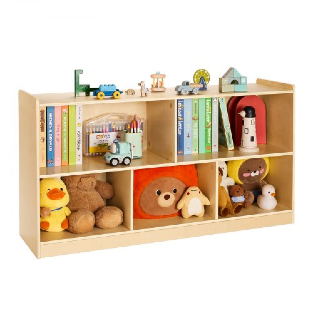 Ράφι VEVOR Montessori, πλάτος 1140 mm Organizer αποθήκευσης παιχνιδιών, Παιδικό ντουλάπι οθόνης 5 τμημάτων, έπιπλα παιδικού σταθμού, Παιδικό ράφι για υπνοδωμάτιο, νηπιαγωγείο, σαλόνι, είσοδος, προσχολική ηλικία, καφέ