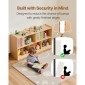 Ράφι VEVOR Montessori, πλάτος 1140 mm Organizer αποθήκευσης παιχνιδιών, Παιδικό ντουλάπι οθόνης 5 τμημάτων, έπιπλα παιδικού σταθμού, Παιδικό ράφι για υπνοδωμάτιο, νηπιαγωγείο, σαλόνι, είσοδος, προσχολική ηλικία, καφέ