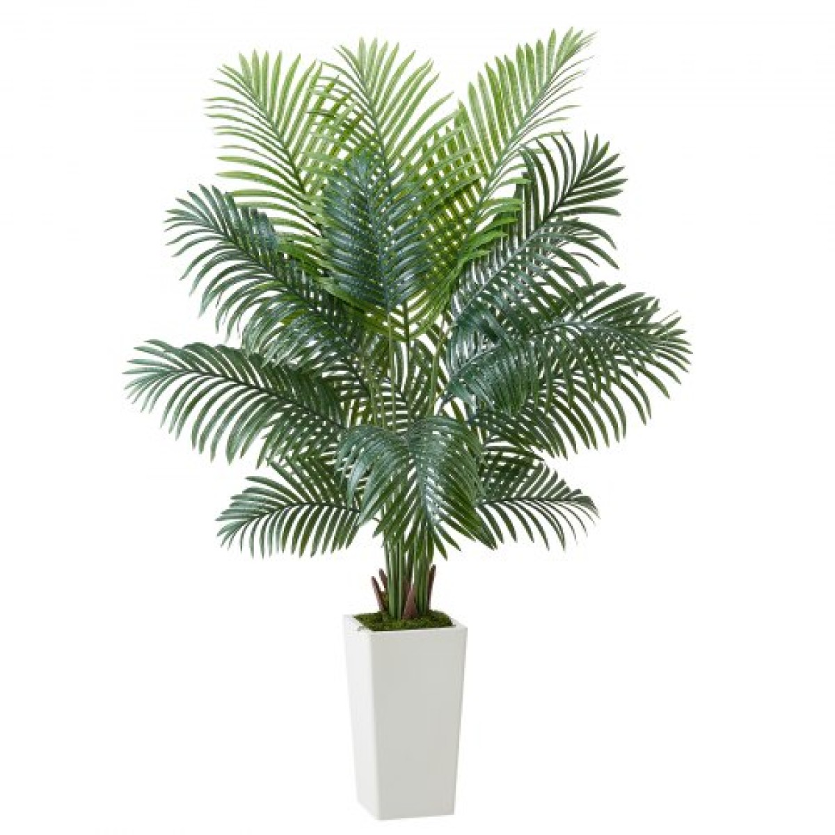 VEVOR Artificial Areca Palm Tree 1829 mm, Ψεύτικος Φοίνικας Τροπικά Φυτά με Λευκή Ψηλή Ζαρντινιέρα, Φυτό από ψεύτικο δάπεδο μετάξι σε γλάστρα, Μεγάλα Δέντρα για Διακόσμηση Σαλονιού Γραφείου Σαλόνι Σπίτι Θέρμανση, Εσωτερικός εξωτερικός χώρος