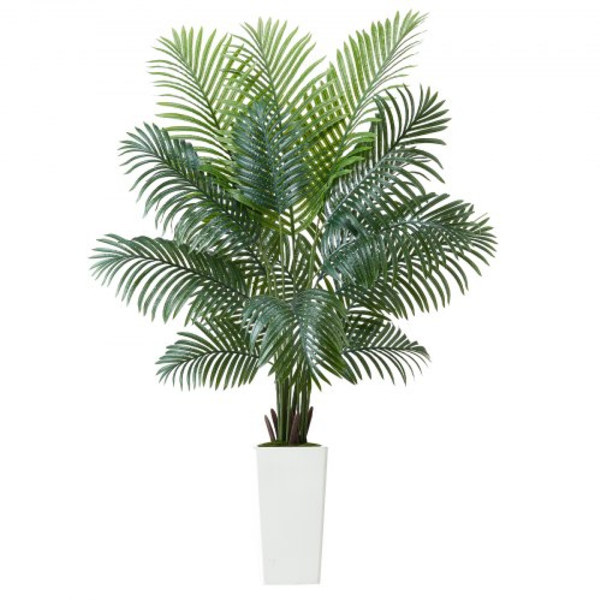 VEVOR Artificial Areca Palm Tree 1829 mm, Ψεύτικος Φοίνικας Τροπικά Φυτά με Λευκή Ψηλή Ζαρντινιέρα, Φυτό από ψεύτικο δάπεδο μετάξι σε γλάστρα, Μεγάλα Δέντρα για Διακόσμηση Σαλονιού Γραφείου Σαλόνι Σπίτι Θέρμανση, Εσωτερικός εξωτερικός χώρος