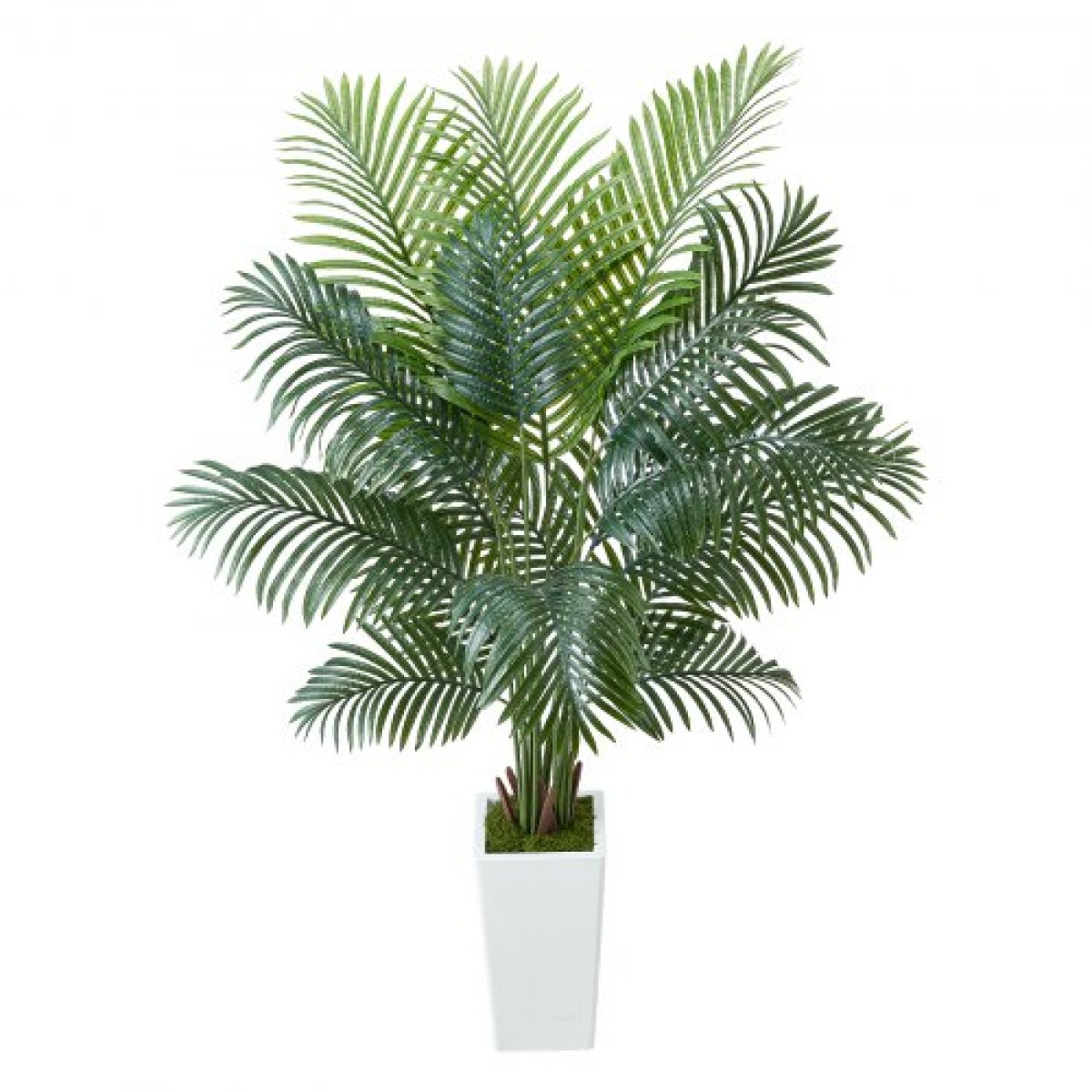 VEVOR Artificial Areca Palm Tree 1829 mm, Ψεύτικος Φοίνικας Τροπικά Φυτά με Λευκή Ψηλή Ζαρντινιέρα, Φυτό από ψεύτικο δάπεδο μετάξι σε γλάστρα, Μεγάλα Δέντρα για Διακόσμηση Σαλονιού Γραφείου Σαλόνι Σπίτι Θέρμανση, Εσωτερικός εξωτερικός χώρος