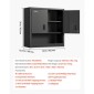 Μεταλλικό ντουλάπι τοίχου VEVOR, 76,2W x 30,5D x 76,2H ίντσες, Ατσάλινο κυματιστό κρεμαστό ντουλάπι αποθήκευσης με πόρτες κλειδώματος και ρυθμιζόμενο ράφι για γκαράζ, υπόγειο, κουζίνα, απαιτείται συναρμολόγηση αποθήκης, μαύρο