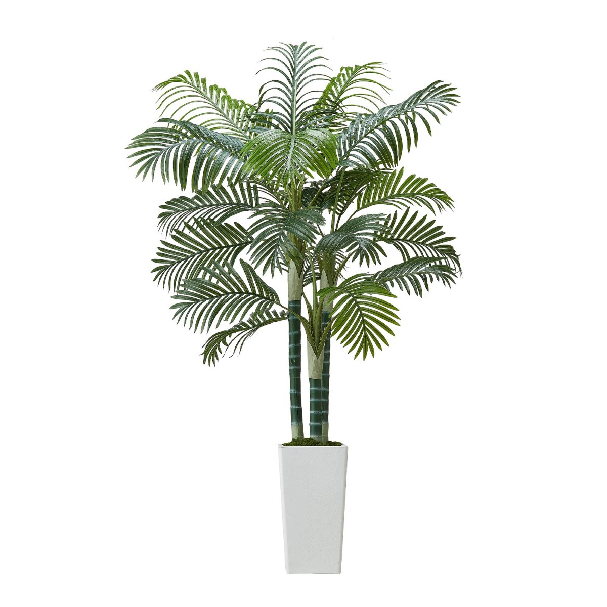VEVOR Artificial Areca Palm Tree 1829 mm, Ψεύτικος Φοίνικας Τροπικά Φυτά με Λευκή Ψηλή Ζαρντινιέρα, Φυτό από ψεύτικο δάπεδο μετάξι σε γλάστρα, Μεγάλα Δέντρα για Διακόσμηση Σαλονιού Γραφείου Σαλόνι Σπίτι Θέρμανση, Εσωτερικός εξωτερικός χώρος