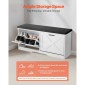 Πάγκος αποθήκευσης παπουτσιών VEVOR Entryway, 1000 x 305 x 475 mm Organizer παπουτσιών με αναδιπλούμενα συρτάρια, 440lbs Στενός πάγκος για παπούτσια με μαξιλάρι & πόρτες, για διάδρομο, σαλόνι, υπνοδωμάτιο, μαύρο + λευκό