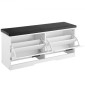 Πάγκος αποθήκευσης παπουτσιών VEVOR Entryway, 1000 x 305 x 475 mm Organizer παπουτσιών με αναδιπλούμενα συρτάρια, 440lbs Στενός πάγκος για παπούτσια με μαξιλάρι & πόρτες, για διάδρομο, σαλόνι, υπνοδωμάτιο, μαύρο + λευκό