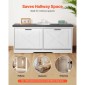 Πάγκος αποθήκευσης παπουτσιών VEVOR Entryway, 1000 x 305 x 475 mm Organizer παπουτσιών με αναδιπλούμενα συρτάρια, 440lbs Στενός πάγκος για παπούτσια με μαξιλάρι & πόρτες, για διάδρομο, σαλόνι, υπνοδωμάτιο, μαύρο + λευκό