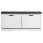 Πάγκος αποθήκευσης παπουτσιών VEVOR Entryway, 1000 x 305 x 475 mm Organizer παπουτσιών με αναδιπλούμενα συρτάρια, 440lbs Στενός πάγκος για παπούτσια με μαξιλάρι & πόρτες, για διάδρομο, σαλόνι, υπνοδωμάτιο, μαύρο + λευκό