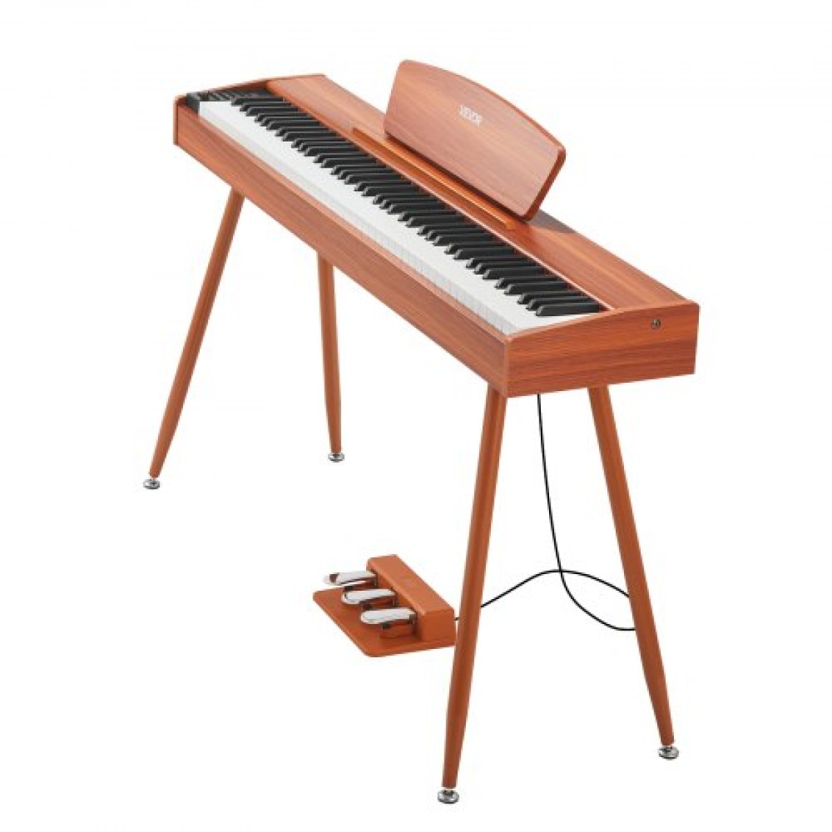 VEVOR Weighted Digital Piano, 88 Πλήκτρα Πλήρως Ζυγισμένο, Ηλεκτρικό πληκτρολόγιο πιάνου με βάση παρτιτούρας, Τριπλό πεντάλ, Μετασχηματιστής ρεύματος, 280 τόνοι, Υποστήριξη ασύρματης σύνδεσης, για αρχάριους, Χρώμα ξύλου