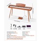 VEVOR Weighted Digital Piano, 88 Πλήκτρα Πλήρως Ζυγισμένο, Ηλεκτρικό πληκτρολόγιο πιάνου με βάση παρτιτούρας, Τριπλό πεντάλ, Μετασχηματιστής ρεύματος, 280 τόνοι, Υποστήριξη ασύρματης σύνδεσης, για αρχάριους, Χρώμα ξύλου