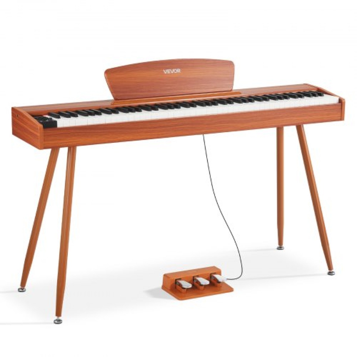 VEVOR Weighted Digital Piano, 88 Πλήκτρα Πλήρως Ζυγισμένο, Ηλεκτρικό πληκτρολόγιο πιάνου με βάση παρτιτούρας, Τριπλό πεντάλ, Μετασχηματιστής ρεύματος, 280 τόνοι, Υποστήριξη ασύρματης σύνδεσης, για αρχάριους, Χρώμα ξύλου