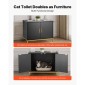 Έπιπλα VEVOR Cat Litter Box Enclosure, 70 cm Κρυφό Ντουλάπι απορριμμάτων με μεταλλικά πόδια & λαβή, Τραπέζι μοντέρνου στιλ Cat Washroom House, Fit Most of Litterbox, για Σαλόνι Υπνοδωματίου