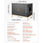 Έπιπλα VEVOR Cat Litter Box Enclosure, 70 cm Κρυφό Ντουλάπι απορριμμάτων με μεταλλικά πόδια & λαβή, Τραπέζι μοντέρνου στιλ Cat Washroom House, Fit Most of Litterbox, για Σαλόνι Υπνοδωματίου