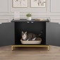 Έπιπλα VEVOR Cat Litter Box Enclosure, 70 cm Κρυφό Ντουλάπι απορριμμάτων με μεταλλικά πόδια & λαβή, Τραπέζι μοντέρνου στιλ Cat Washroom House, Fit Most of Litterbox, για Σαλόνι Υπνοδωματίου