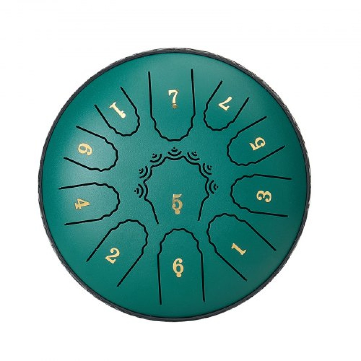 VEVOR Steel Tongue Drum, 16,5cm 11 Notes Rain Drum for Outside Garden, D Major Musical Drums with Music Book & Mallets, Percussion Instrument for Meditation Yoga Beginner Musical Education, Green
