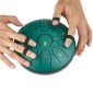 VEVOR Steel Tongue Drum, 16,5cm 11 Notes Rain Drum for Outside Garden, D Major Musical Drums with Music Book & Mallets, Percussion Instrument for Meditation Yoga Beginner Musical Education, Green