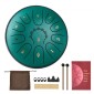 VEVOR Steel Tongue Drum, 16,5cm 11 Notes Rain Drum for Outside Garden, D Major Musical Drums with Music Book & Mallets, Percussion Instrument for Meditation Yoga Beginner Musical Education, Green