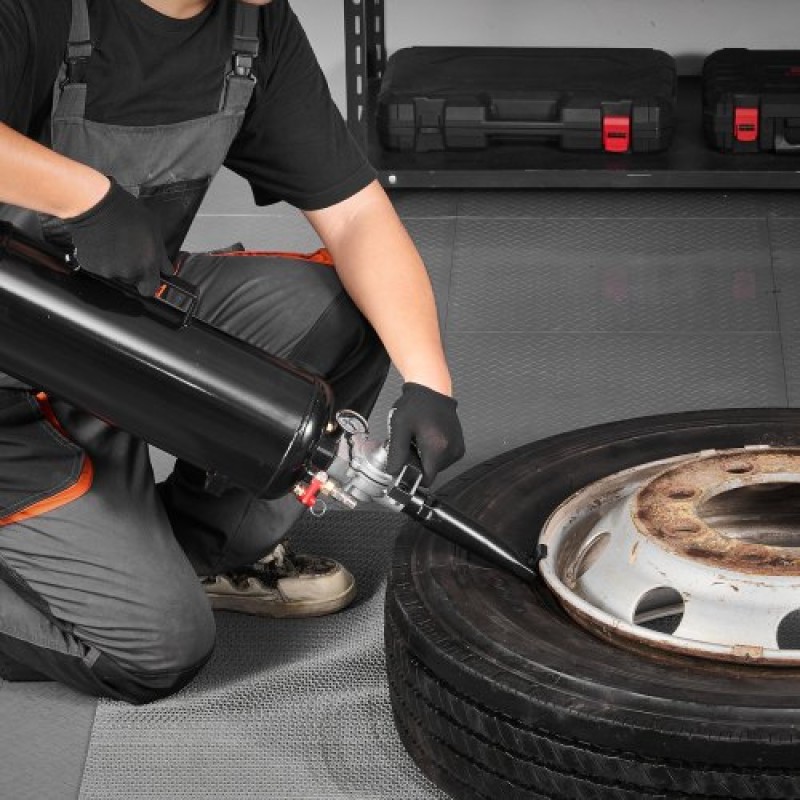 VEVOR Portable Tire Bead Seat, 2,1 Gal / 8 L Air Bead Blaster, Handheld Tire Inflator Tool, 87-116 PSI Operating Pressure, Trigger Seating Inflator for Car, Compact SUV, Light Truck, E-Bike, RV, ATV