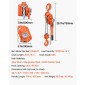 VEVOR Manual Lever Chain Hoist, 6T 6000KG Capacity Heavy Duty Come Along, 6M Lift G80 Alloy Steel Chain with Dual Pawl Mechanical Brake, 360° Rotating Hog, for Warage Construction Garage