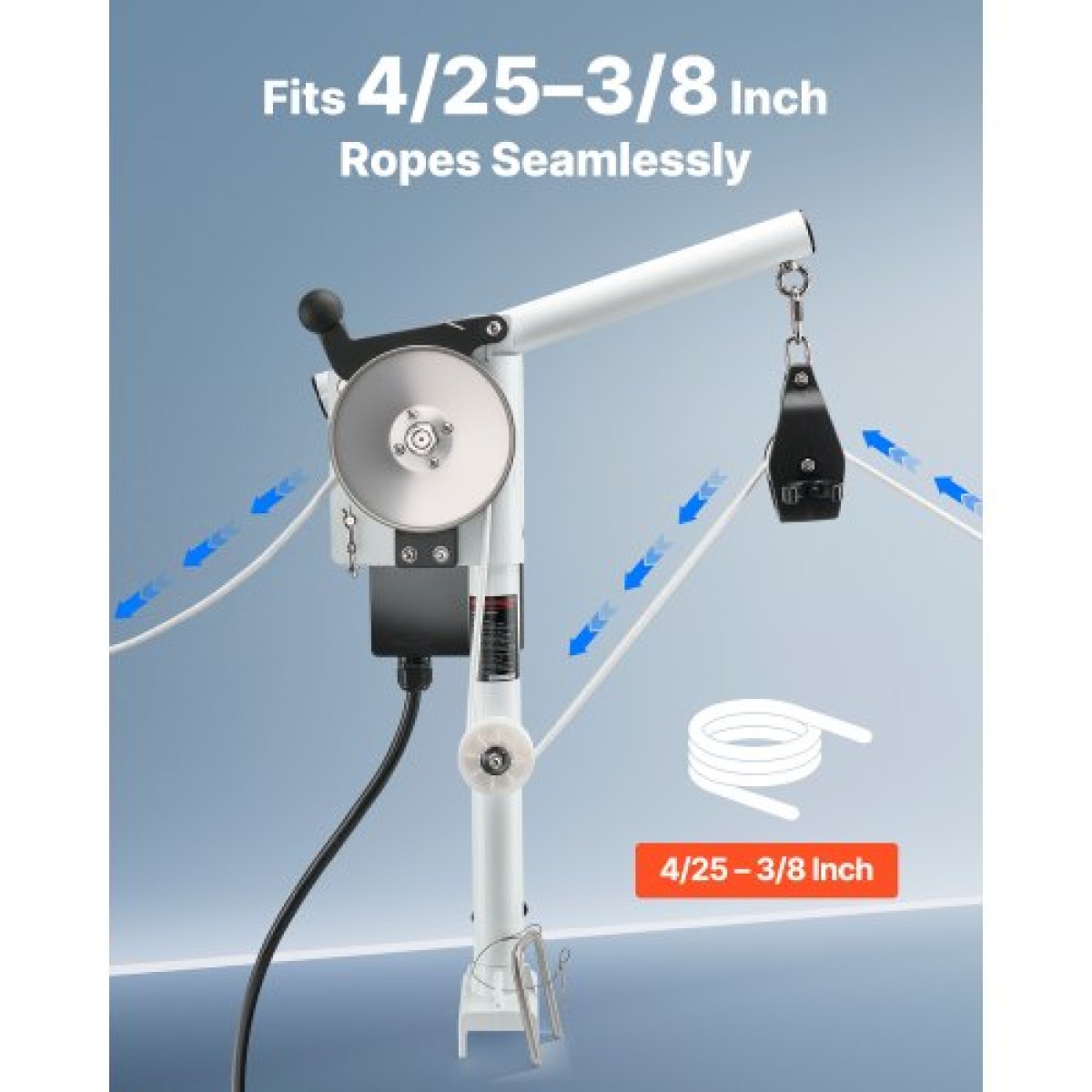 VEVOR Line Hauler Pot Puller, 12V DC 1200W, Line Hauler Winch Hold χωρητικότητας 90 kg ανύψωσης, Ταχύτητα γραμμής 35 m/min, 360° Περιστροφή & ανθεκτικό στη διάβρωση, Crab Pot Puller για παγίδες καβουριών, γαρίδων, αστακού