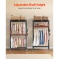 VEVOR Rolling Clothes Rack, Heavy Duty Clothing Rack, Racks 3 Ρυθμιζόμενες Επίπεδες με ανθρακούχο χάλυβα, 204 kg Χωρητικότητα φόρτωσης Ντουλάπα Ντουλάπα για Υπνοδωμάτιο, Κατάστημα ρούχων, Διάδρομος