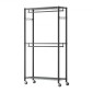 VEVOR Rolling Clothes Rack, Heavy Duty Clothing Rack, Racks 3 Ρυθμιζόμενες Επίπεδες με ανθρακούχο χάλυβα, 204 kg Χωρητικότητα φόρτωσης Ντουλάπα Ντουλάπα για Υπνοδωμάτιο, Κατάστημα ρούχων, Διάδρομος
