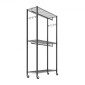 VEVOR Rolling Clothes Rack, Heavy Duty Clothing Rack, Racks 3 Ρυθμιζόμενες Επίπεδες με ανθρακούχο χάλυβα, 204 kg Χωρητικότητα φόρτωσης Ντουλάπα Ντουλάπα για Υπνοδωμάτιο, Κατάστημα ρούχων, Διάδρομος