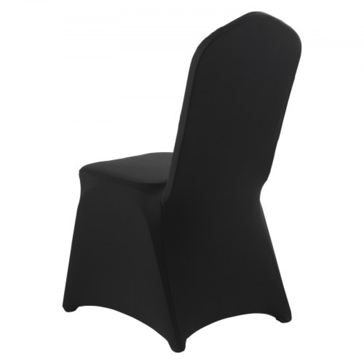 VEVOR 100 Pcs Μαύρα καλύμματα καρέκλας, κάλυμμα πολυεστέρα Spandex για καρέκλα, Stretch slipcovers για δείπνο σε δείπνο σε γαμήλια πάρτι, Πλατεία μπροστινά καλύμματα καρέκλας, Ταιριάζει σε διαστάσεις καρέκλας έως 20,08 x 17,72 x 37,4 ίντσες